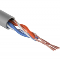 U/UTP, CAT 5e, PVC, 2PR, 24AWG, INDOOR, STRANDED, серый, 305м REXANT (01-0026)
