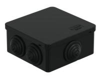 Коробка JBS101 100х100х55, 6 вых., IP55, черная (44037BL-1)