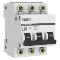 Автоматический выключатель 3P 32А (C) 4,5кА ВА 47-29 Basic (mcb4729-3-32C)