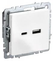 Розетка USB A+C 18Вт РЮ11-1-БрБ белый BRITE (BR-U22-018-K01)