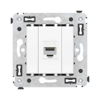 Розетка RJ-45 в стену, кат.5E, Avanti, одинарная, белое облако (4400663)